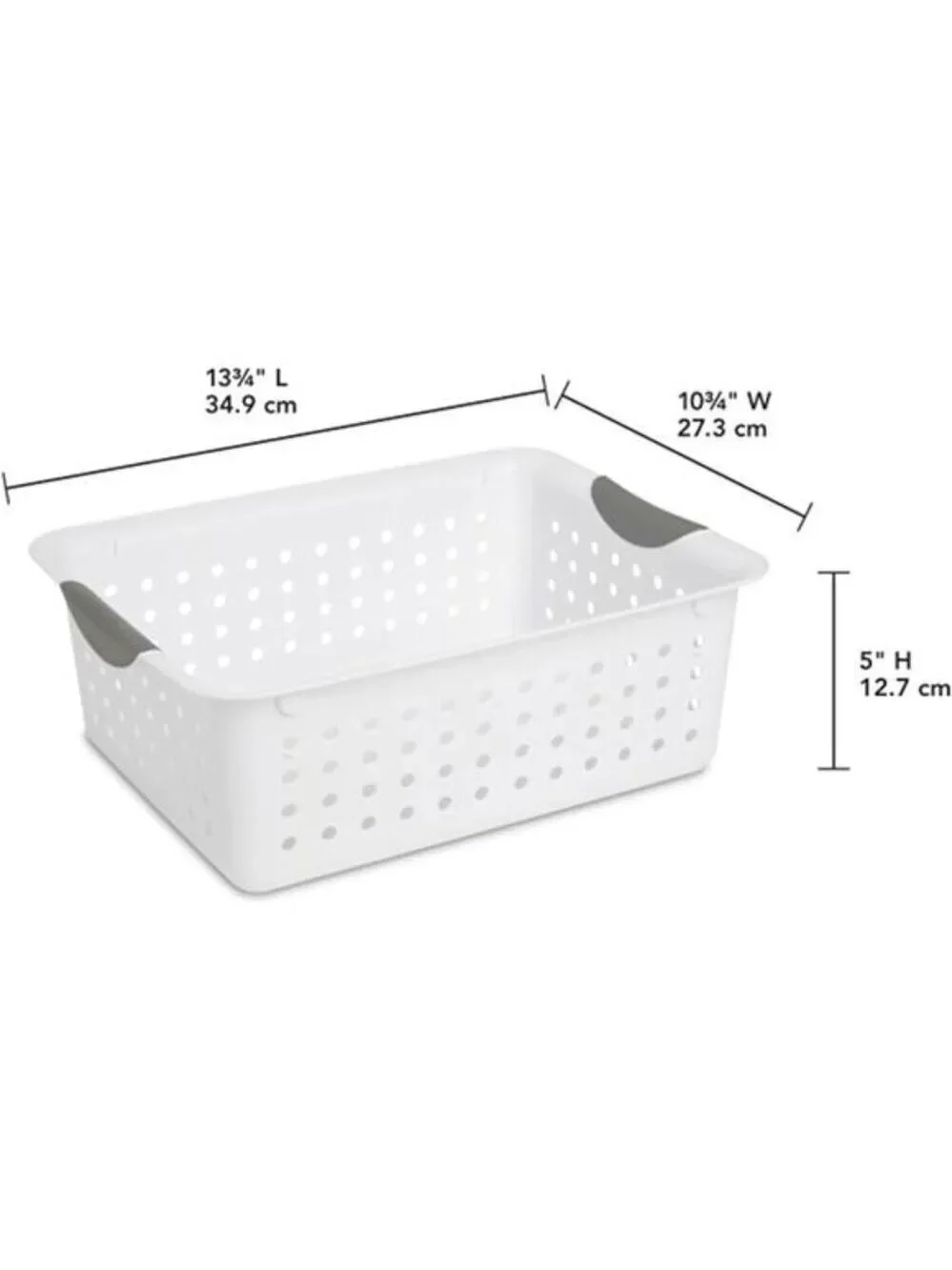 White Plastic Storage Bins Set of 6 Medium Closet Cabinet Countertop Organizer